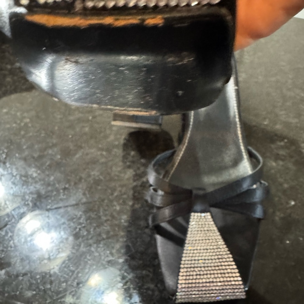 Saint Laurent Black Rhinestone Heels - Picture 9 of 10